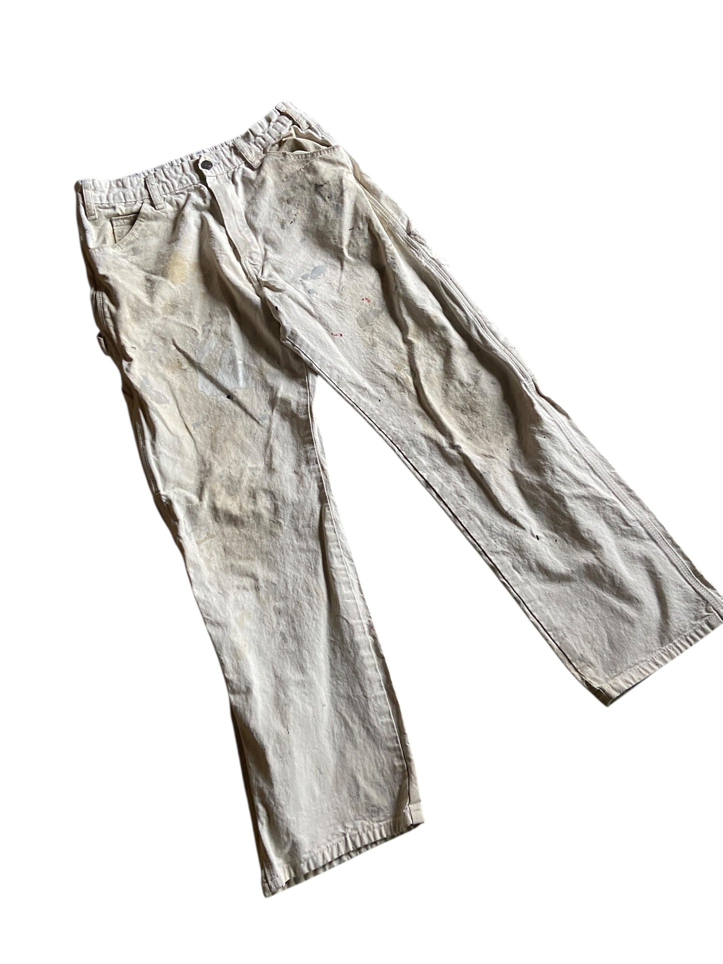 VTG Dickies Light Gray/White Paint Splash Pants Sz 30x29