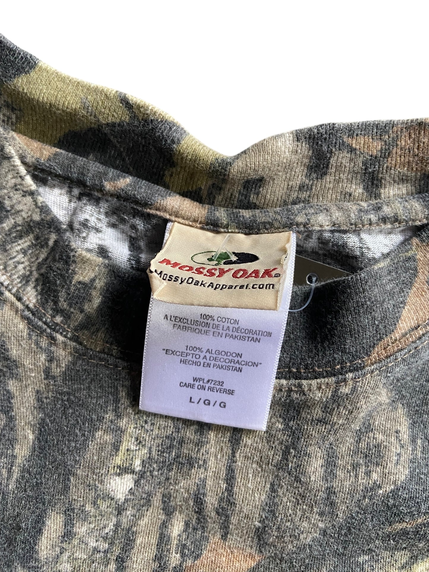 VTG Mossy Oak Camo Pocket Tee Sz L