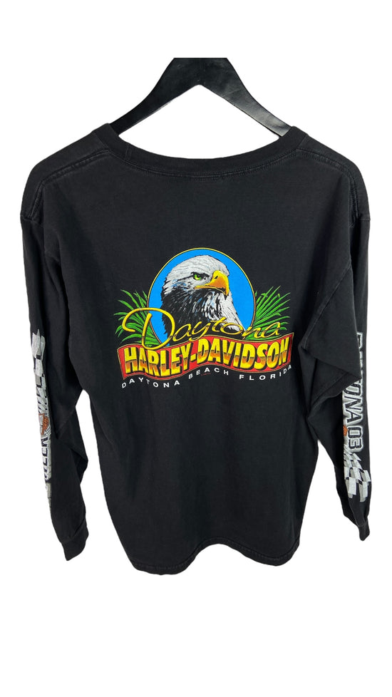 2003 Harley Davidson Daytona Eagle Spellout L/S Tee Sz L