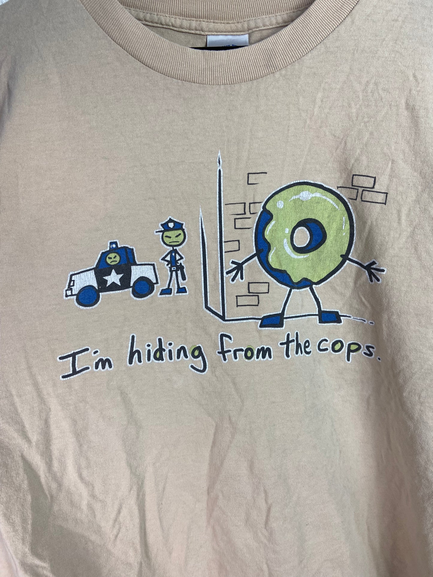 VTG Donut Hiding From Cops Tee Sz XL