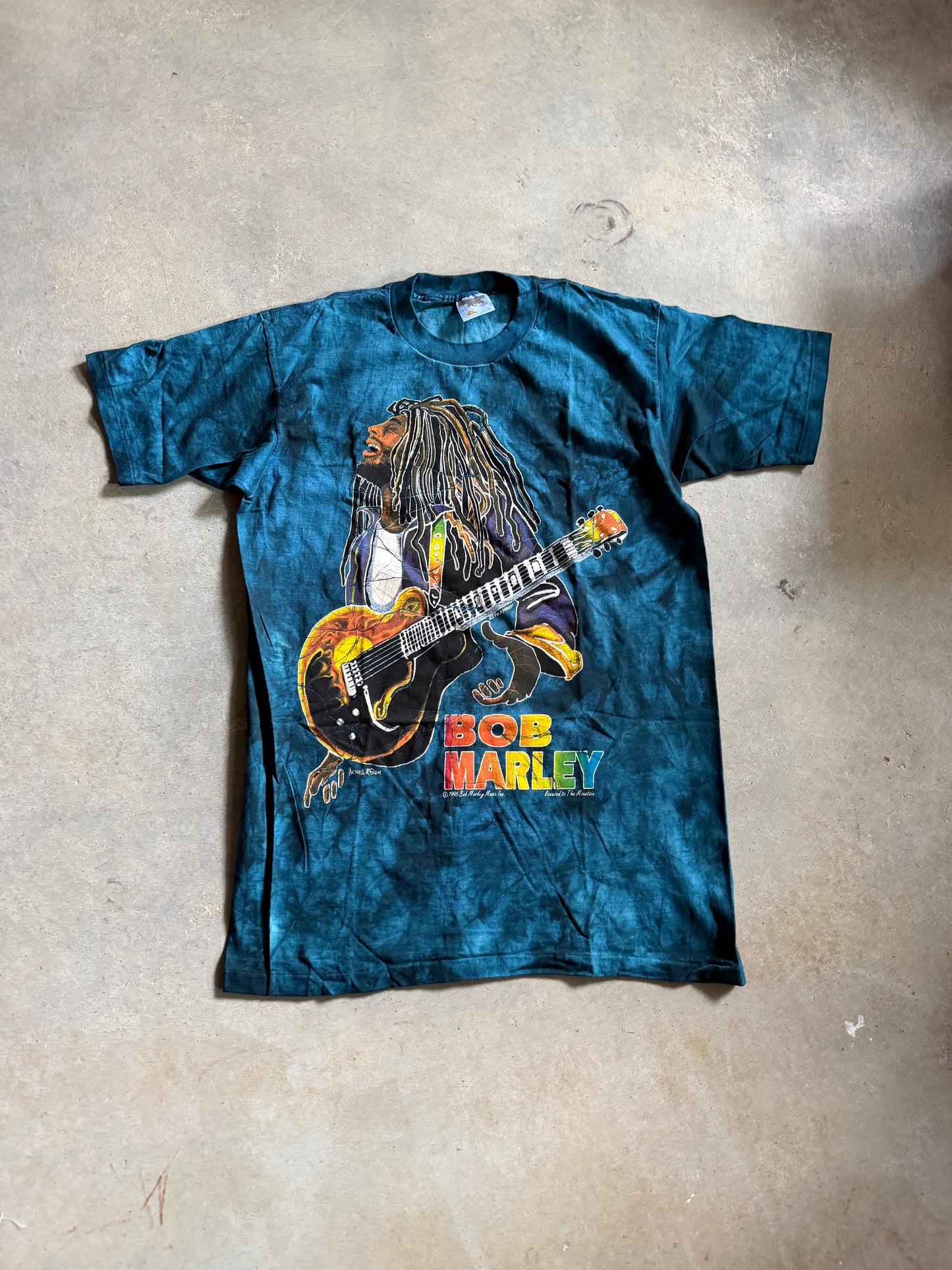 VTG 1995 Bob Marley Music Tye Dye Tee Sz L