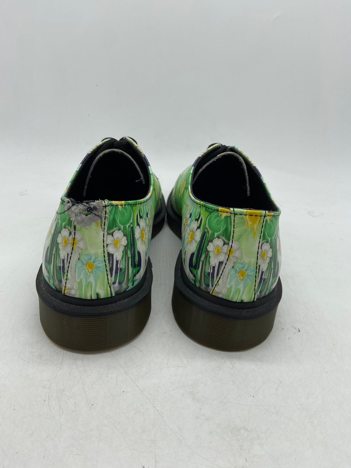 Preowned Wmns Dr. Martens 1461 Pascal Floral Drip Oxford Sz 8W/6.5M