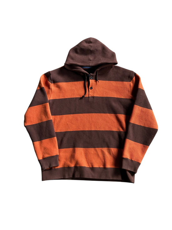 Preowned Beams Heavy Striped Knit Hoodie Sz L