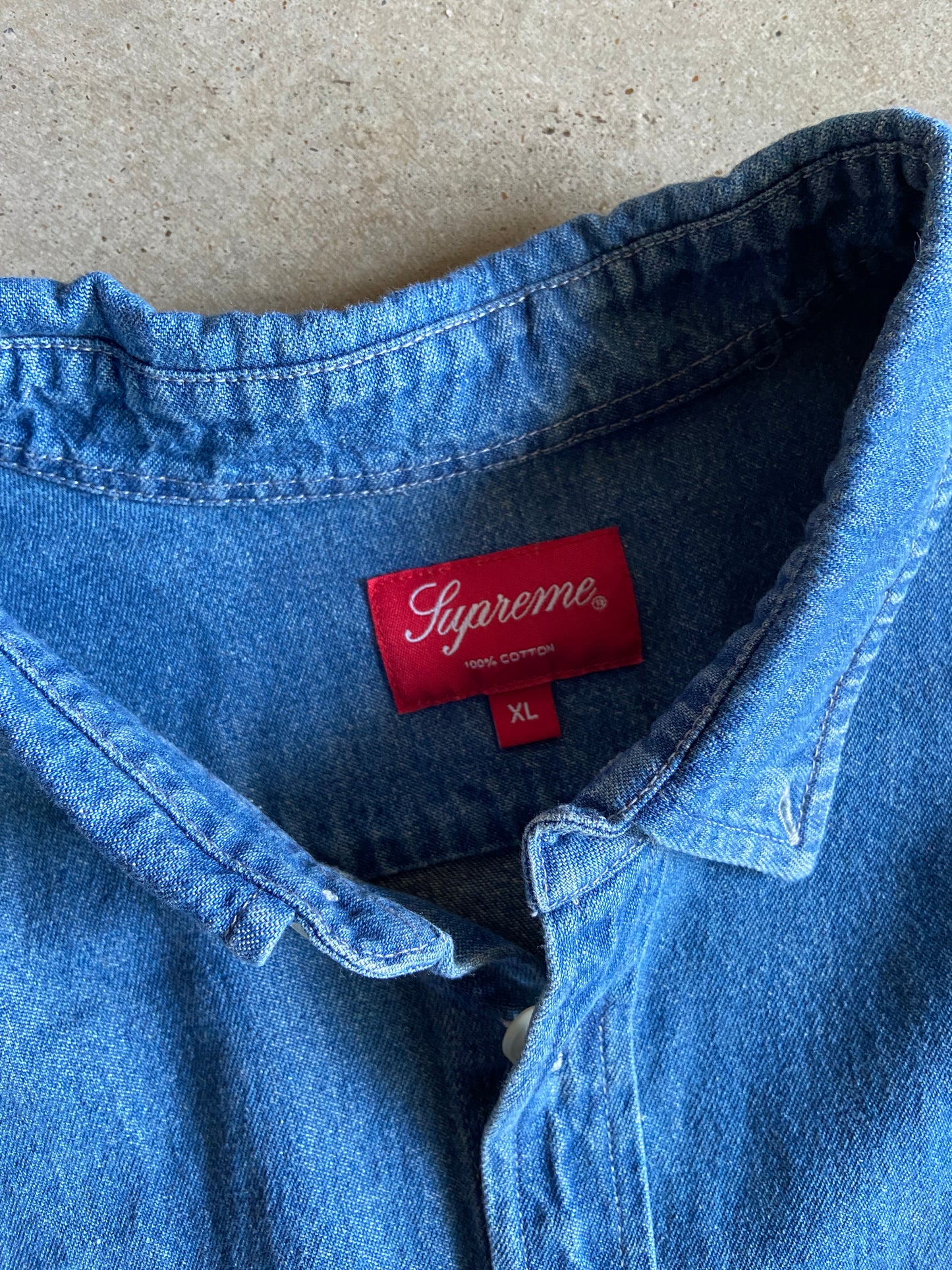 Supreme Denim Button Up Shirt Sz XL