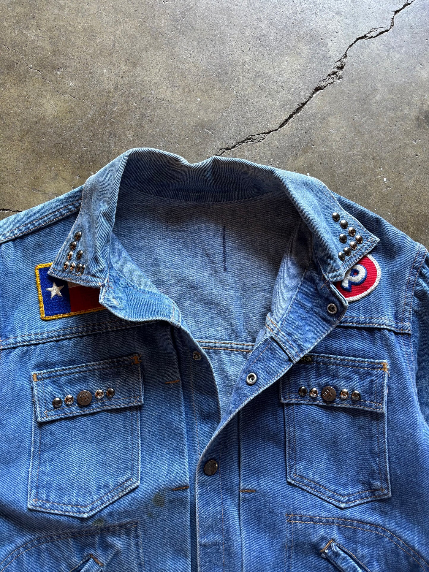 David Turner Reworked Dee Cee Studded Denim Jacket Sz M