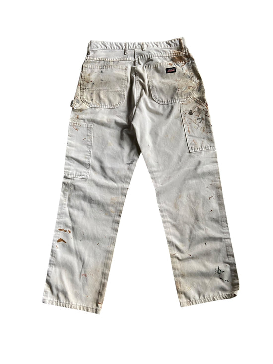 VTG Dickies Clay/Gray Paint Splash Pants Sz 34x31