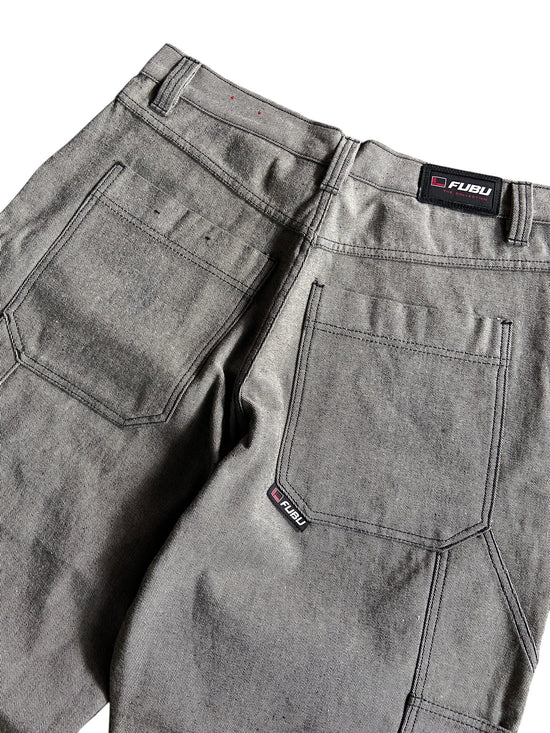 Y2K Fubu Gray Baggy Denim Jeans Sz 36x34