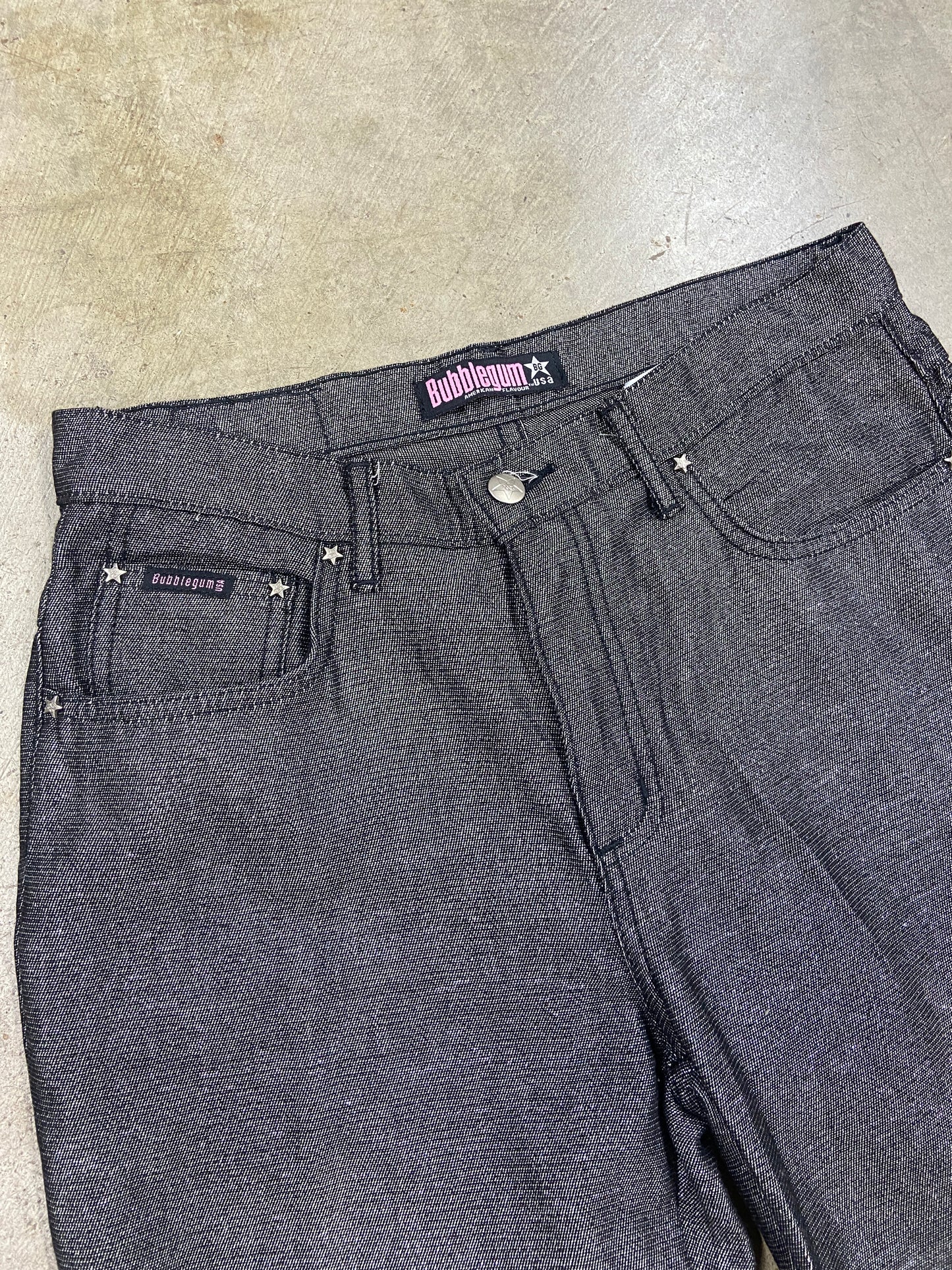Y2K Bubblegum Shimmer Denim Jeans Sz 9