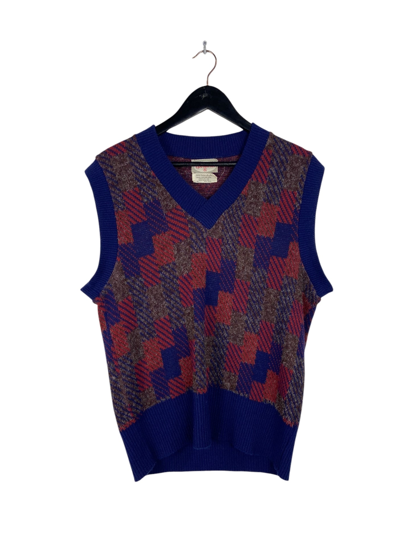 VTG 70's Sweater Vest Sz XL