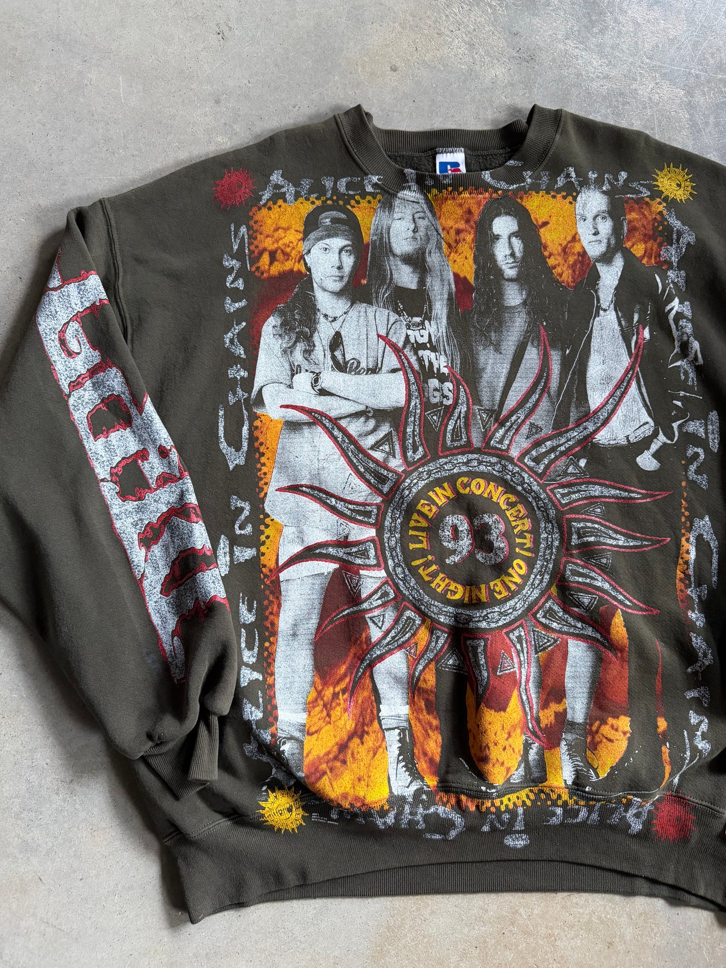 Backstock Co Alice In Chains'Dirt' Era 93' Tour L/S Vintage Faded Sweatshirt  Sz XXL