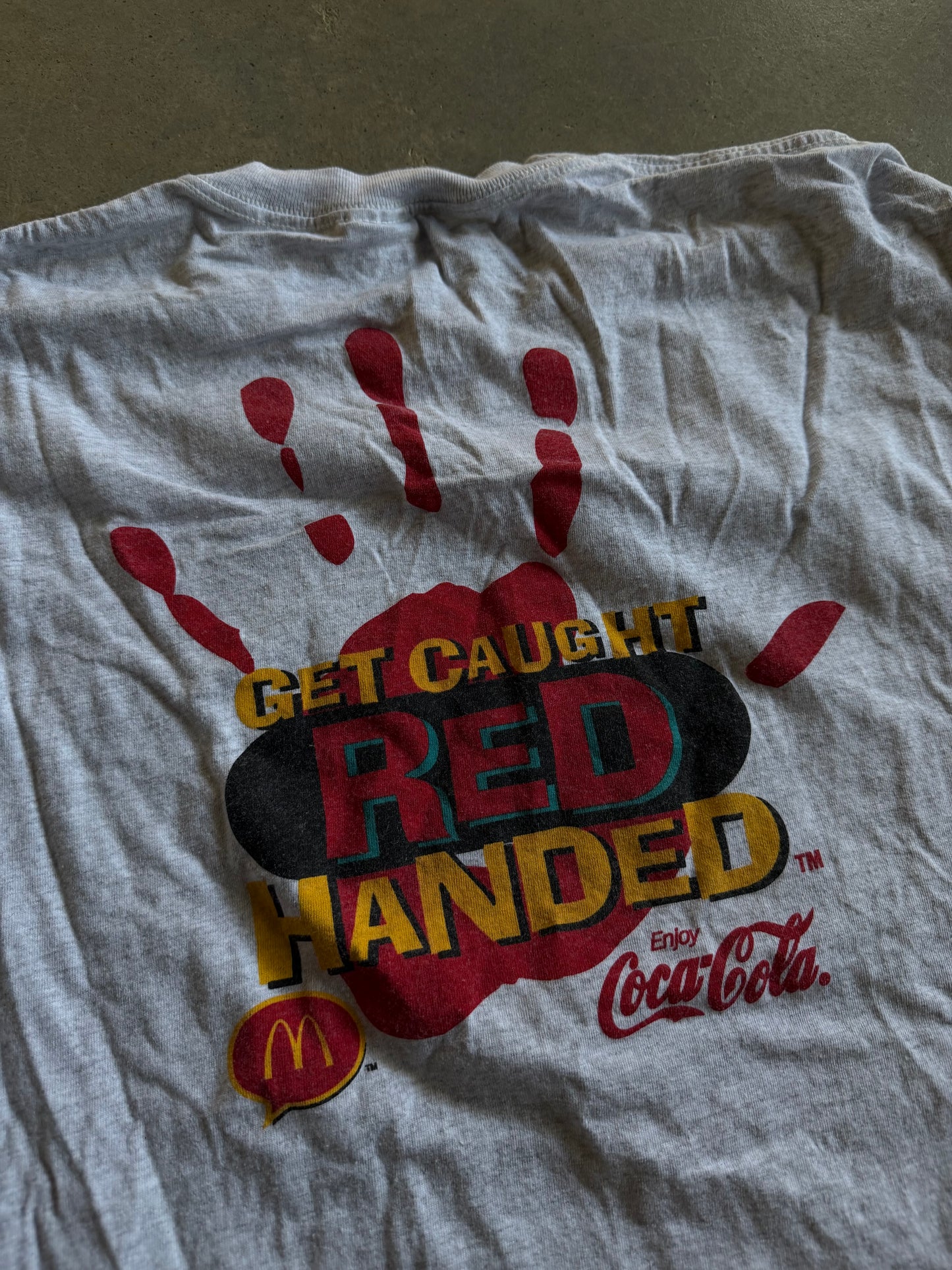 VTG Coca Cola Get Caught Red Handed LS Tee Sz XL