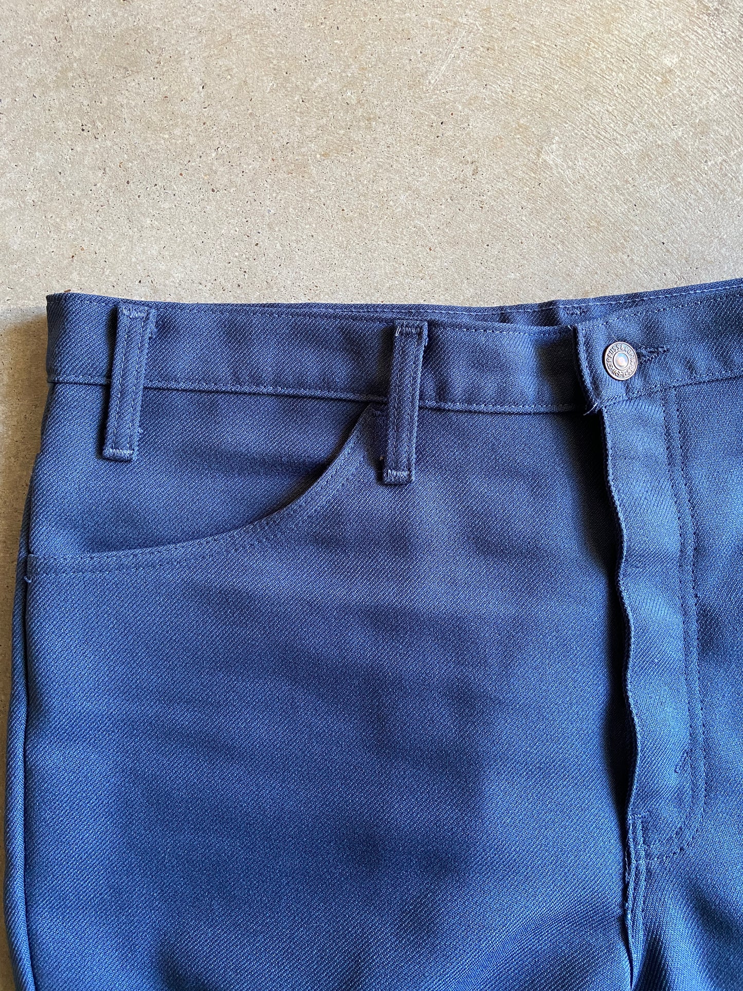 VTG Levi's Black Tab Blue Polyester Pants Sz 38x30