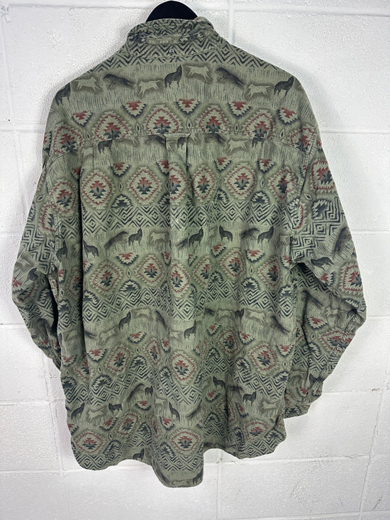 Cabelas Tribal AOP Southwestern Print Button Down Shirt Sz XL