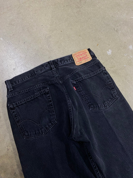 Y2K Levi’s 505 Black Denim Jeans Sz 34x34