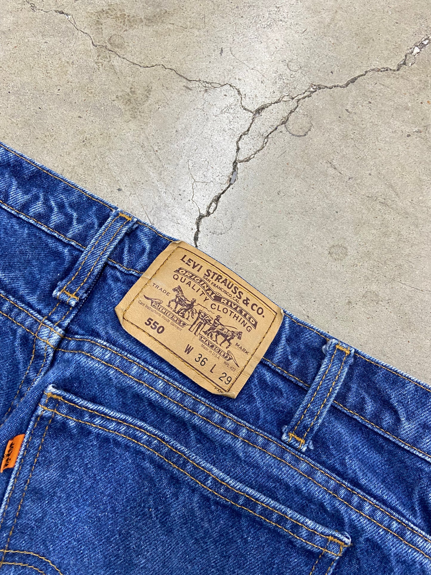 VTG 80s Orange Tab 550 Levi Denim Jeans Sz 36x27