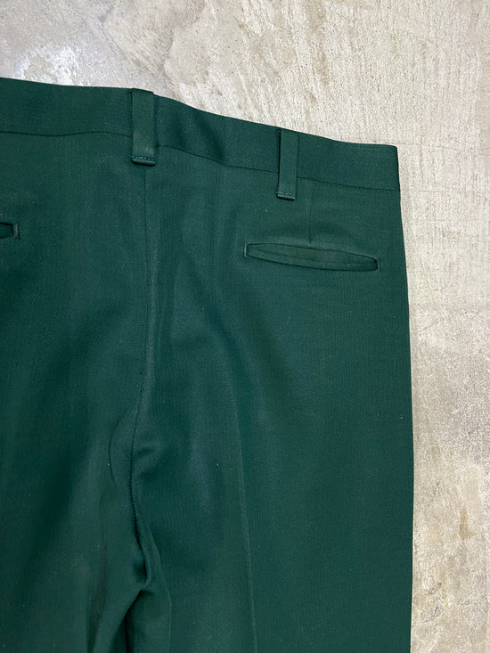 VTG Haggar Slacks Green Pleated Trousers Sz 36x32