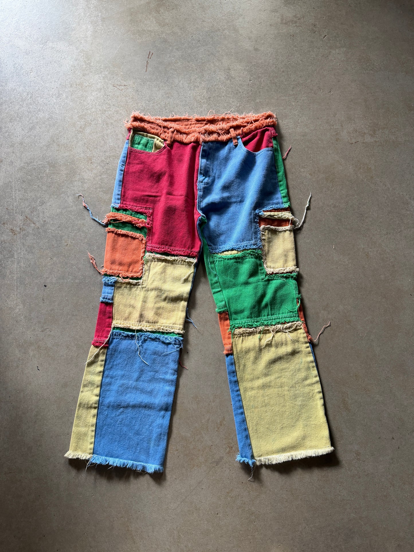Patch Work Multicolor Pants Sz 34x28