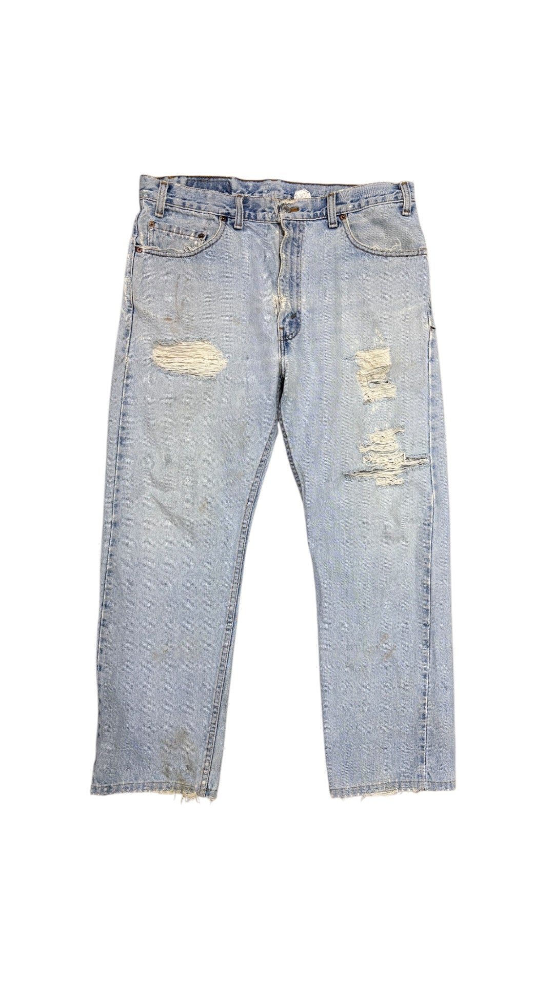 VTG Levi's Light Wash Distressed Blue Jeans Sz 36x29