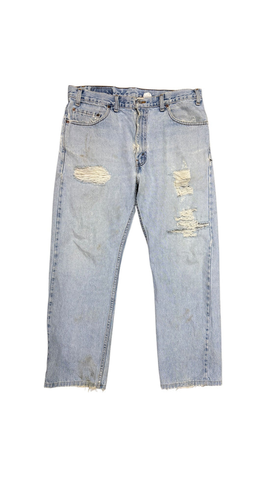 VTG Levi's Light Wash Distressed Blue Jeans Sz 36x29