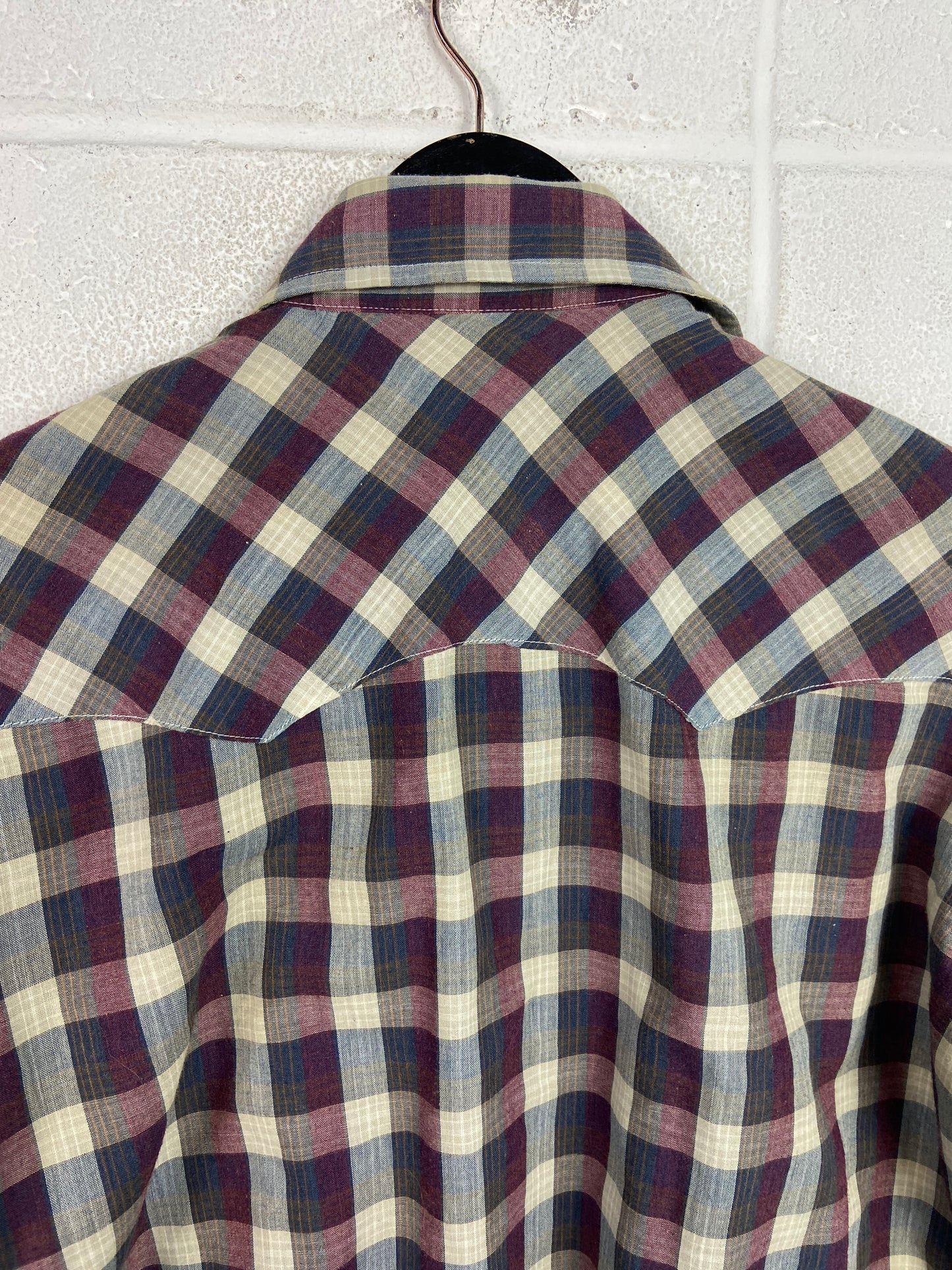 Y2K Levi's Purple/Blue Plaid Pearlsnap Shirt Sz S/M