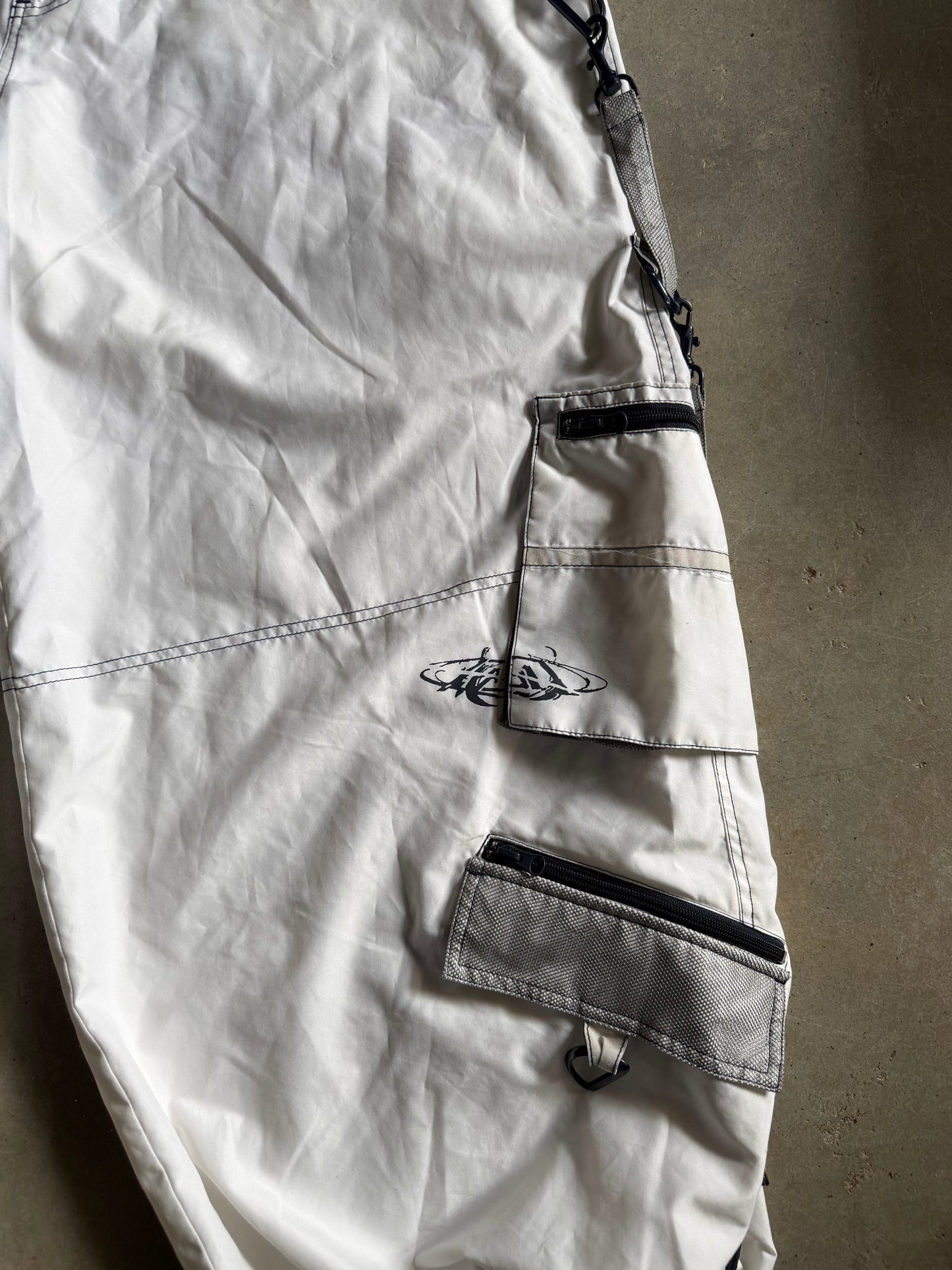 VTG Macgear White Reflective Rave Pants Sz 38x32