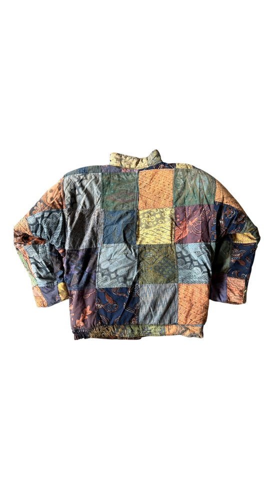 VTG Go Fish Reversible Patchwork Jacket Sz S