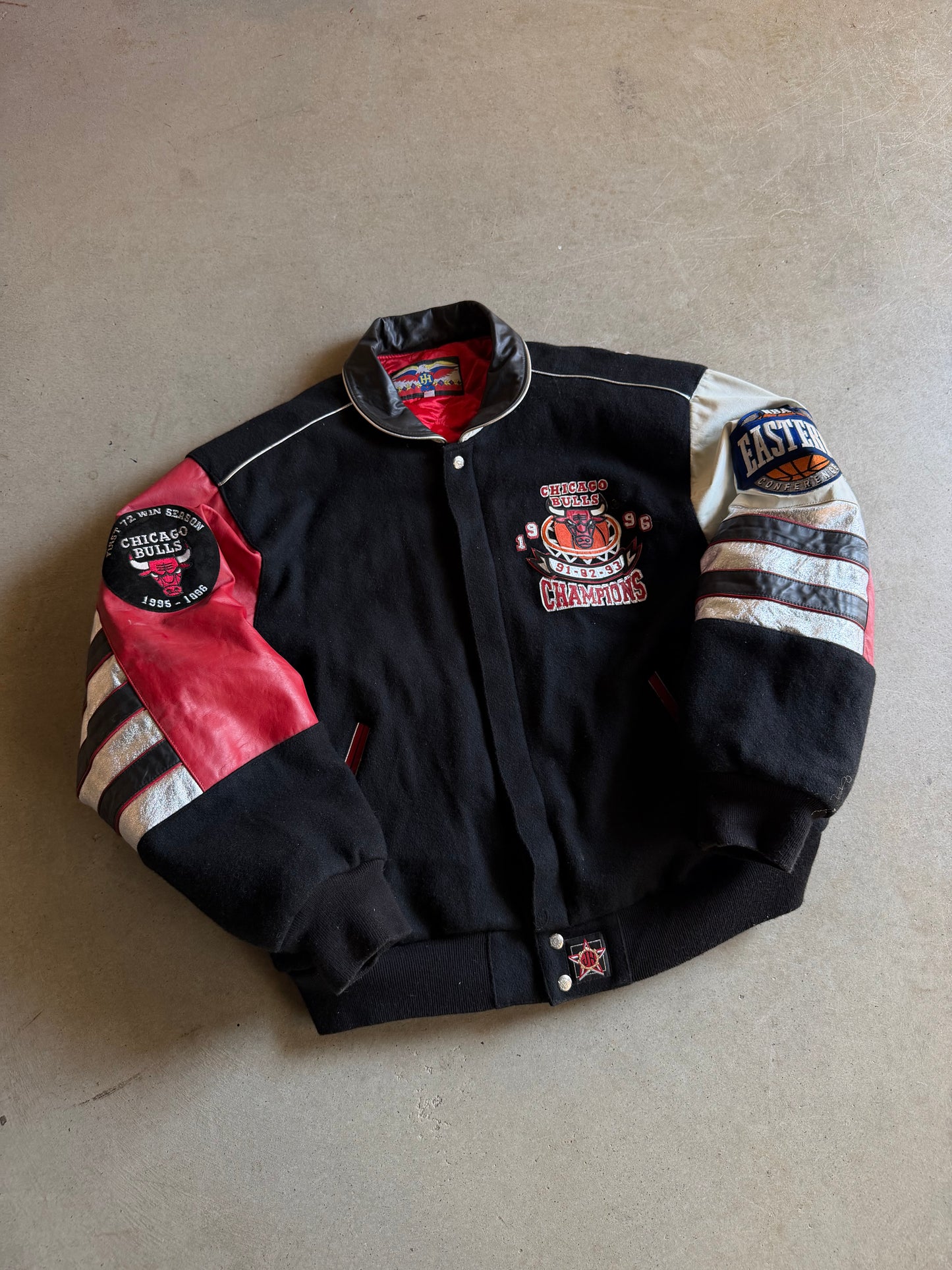 Jeff Hamilton Chicago Bulls 1996 NBA Champions 72-10 Jacket Sz 2XL