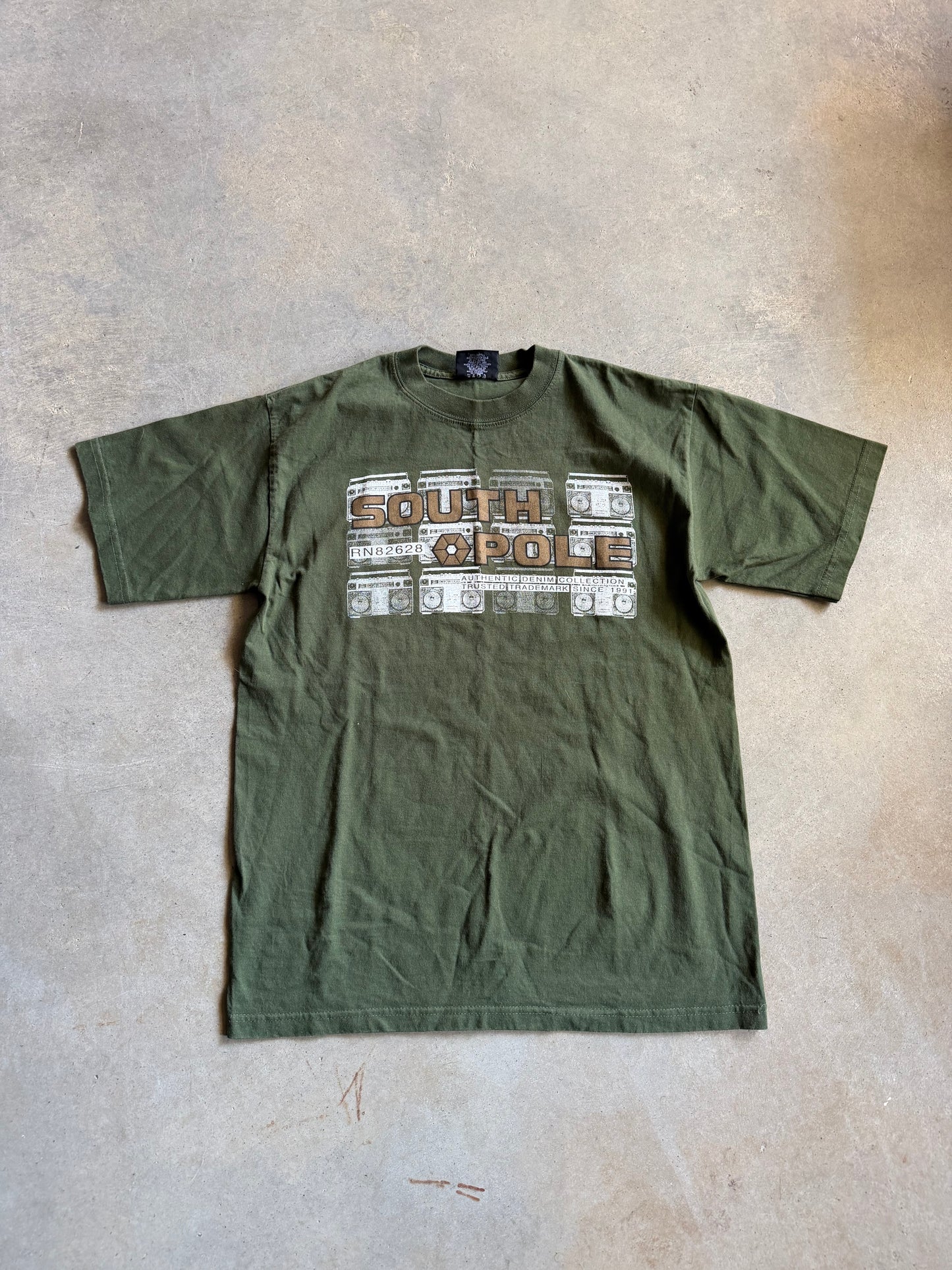 Y2K South Pole Olive Tee Sz L
