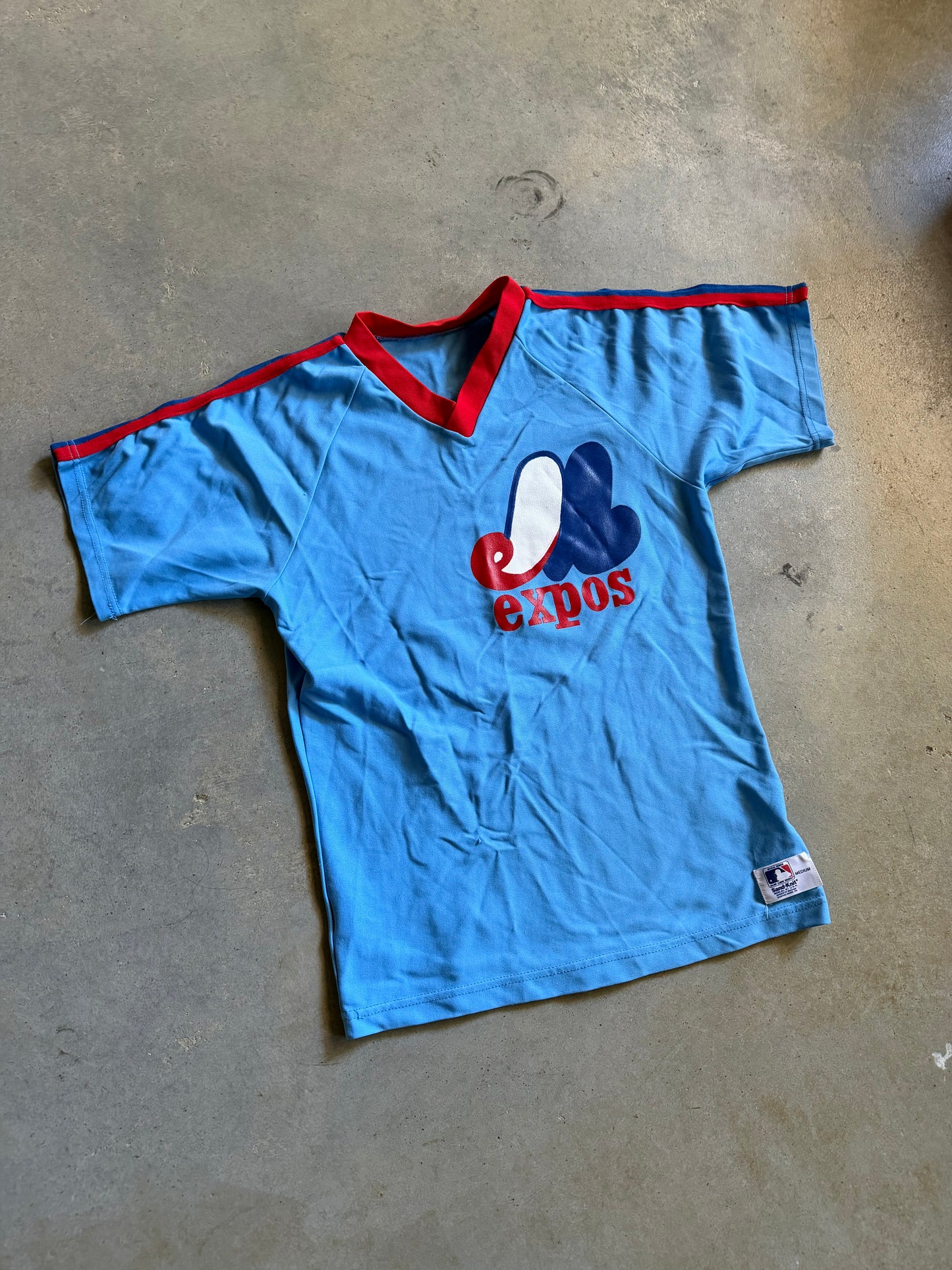 VTG Montreal Expos Sandknit Jersey Top Sz M