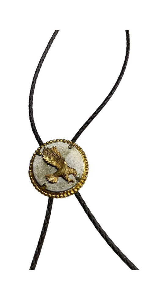 VTG Golden Eagle Brown Bolo Tie