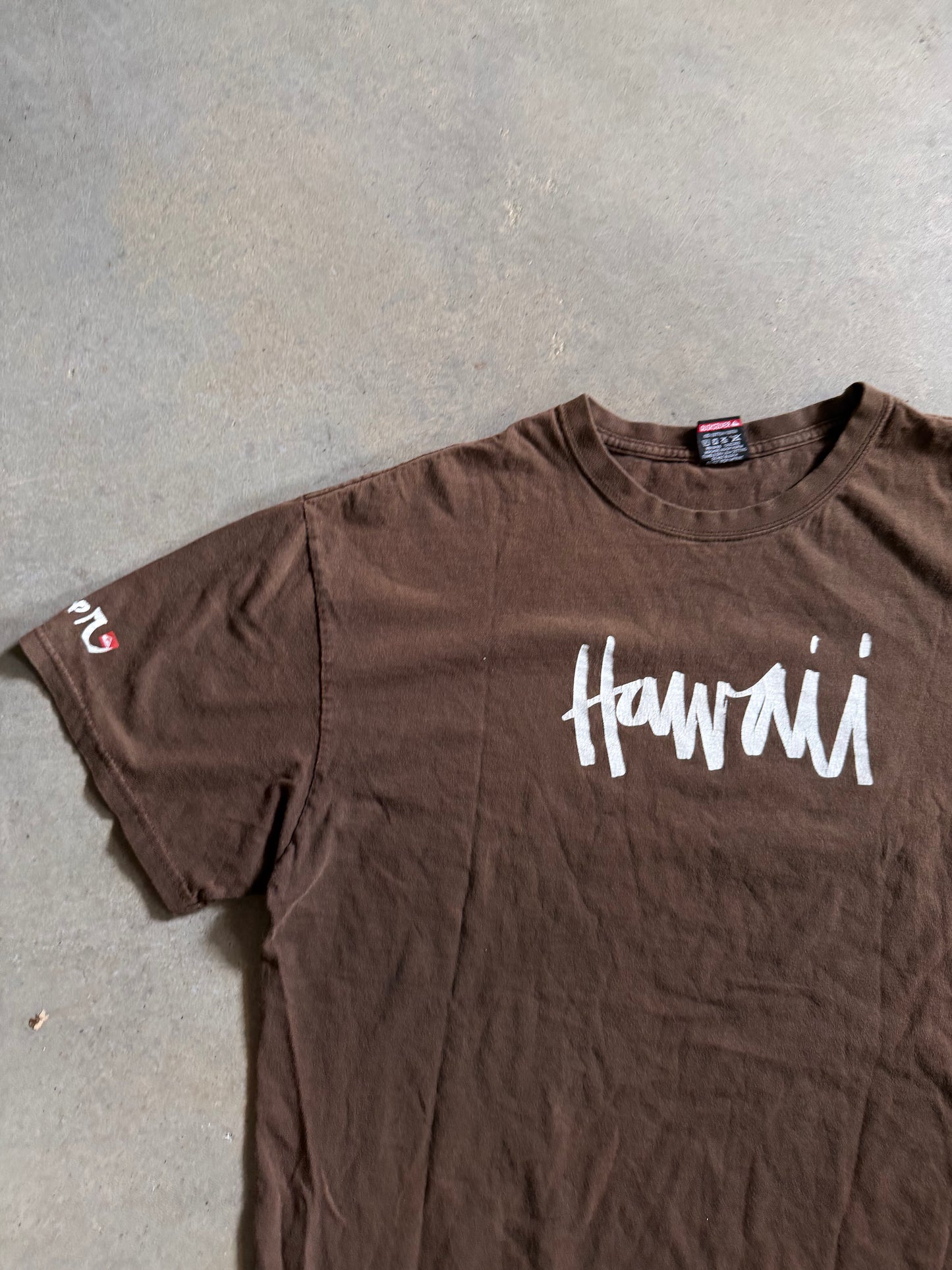 Y2K Quiksilver Hawaii Brown Tee Sz XL