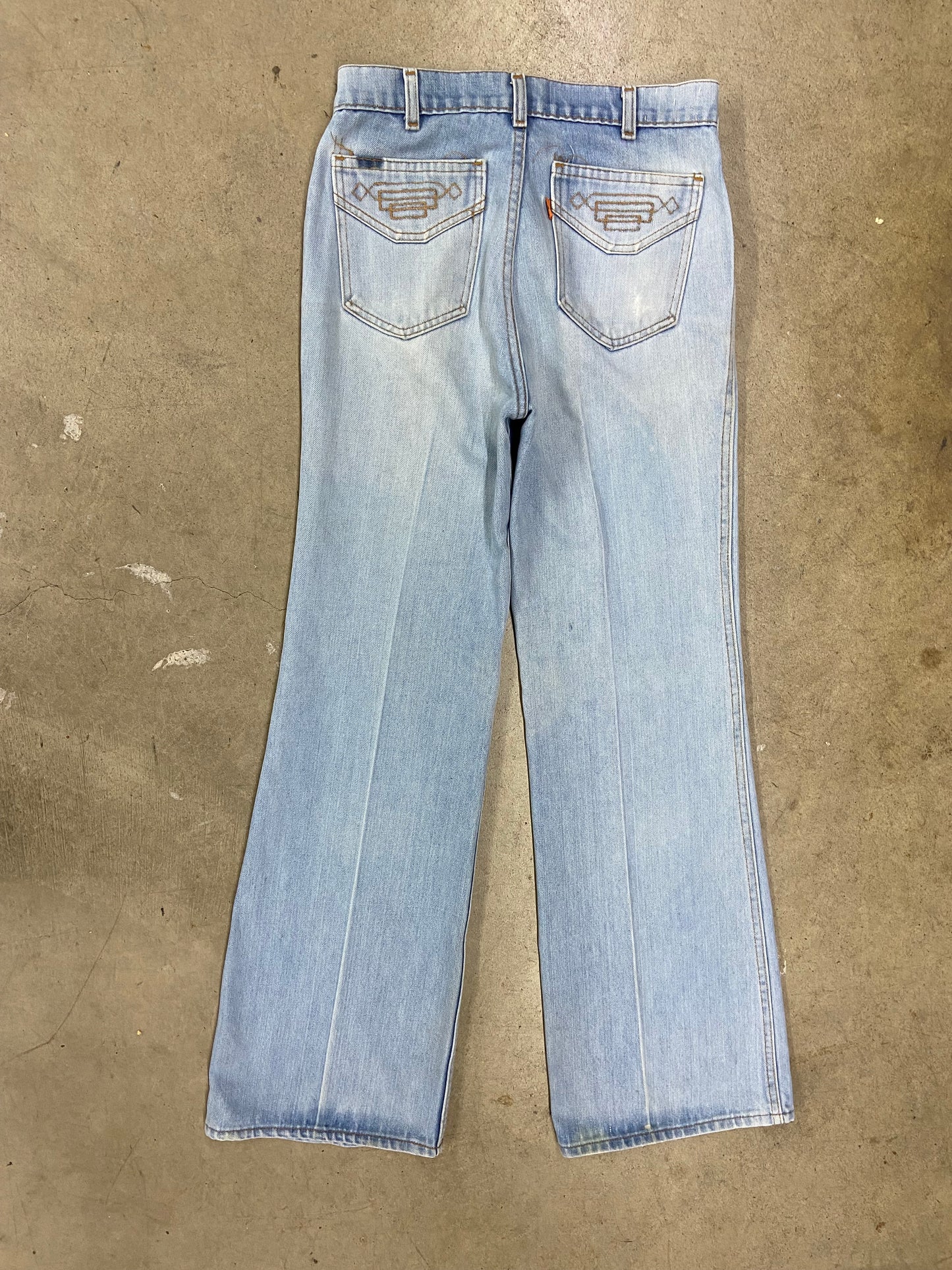 VTG Levi's Orange Tab 70's Flare Light Wash Jeans Sz 29x32