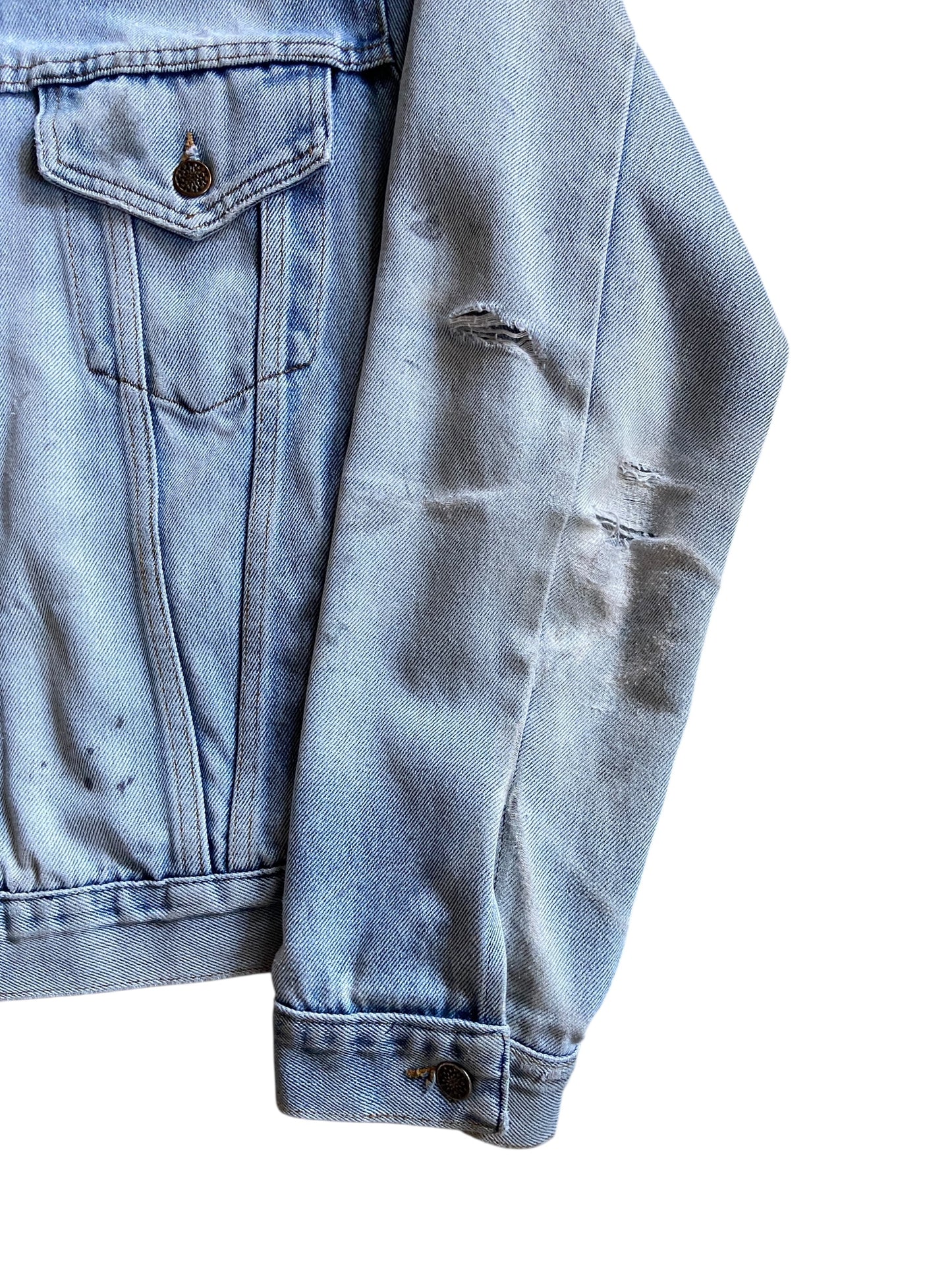 VTG Big Mac Light Wash Worn Denim Jacket Sz M/L