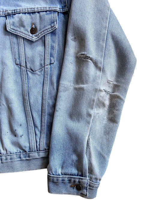 VTG Big Mac Light Wash Worn Denim Jacket Sz M/L