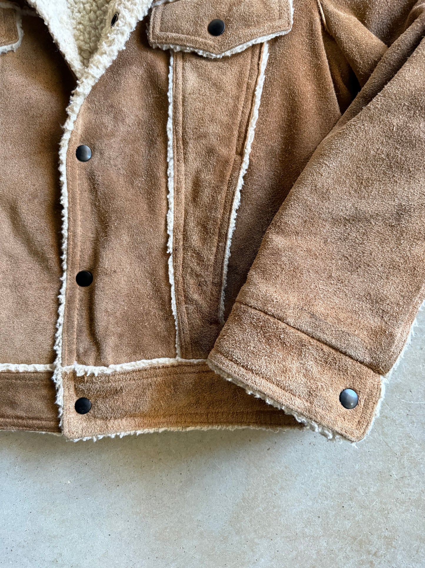 VTG Suede Sherpa Genuine Leather Jacket Sz M