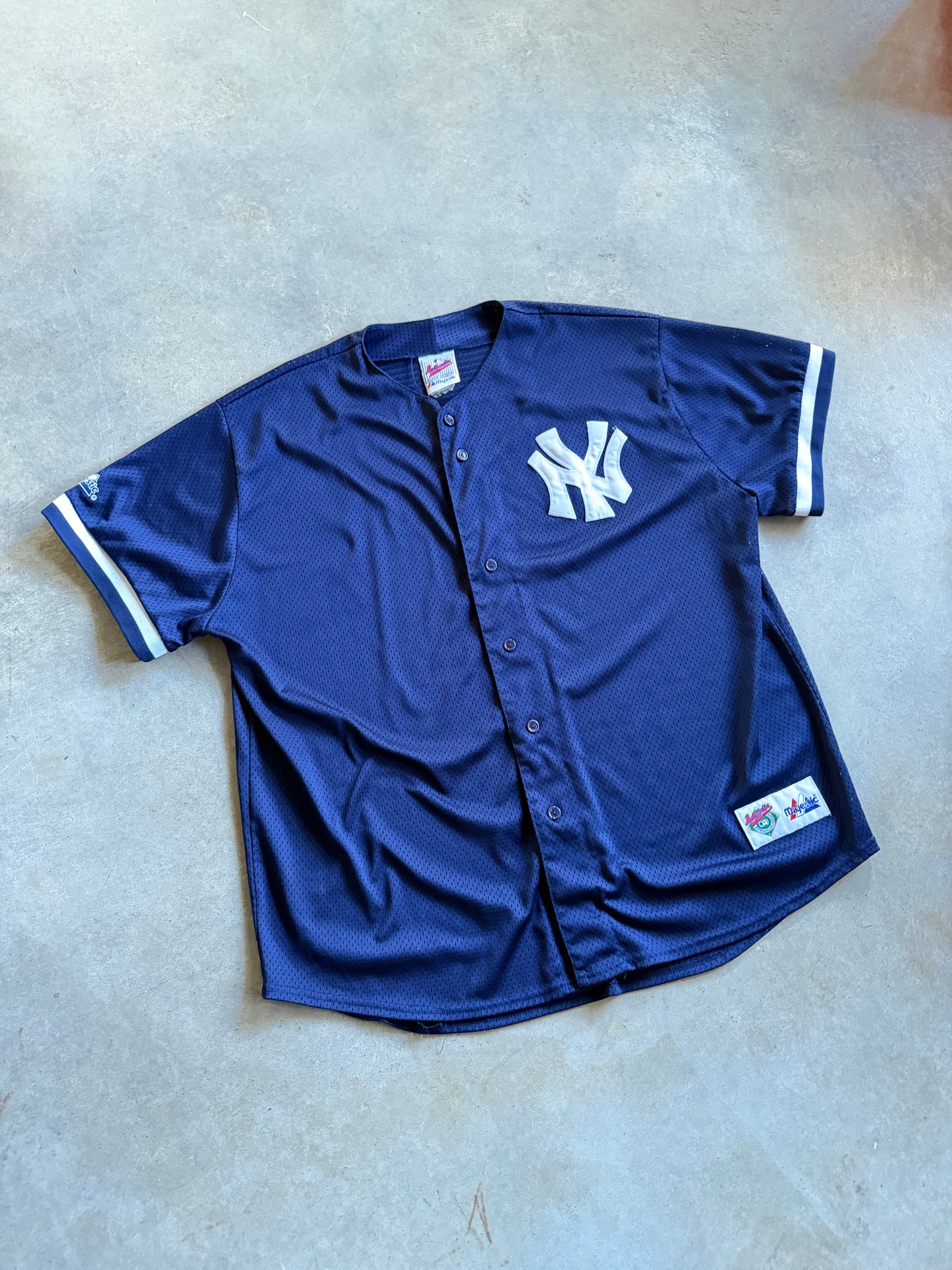 VTG New York Yankees Majestic Diamond Collection Baseball Jersey Sz 2XL