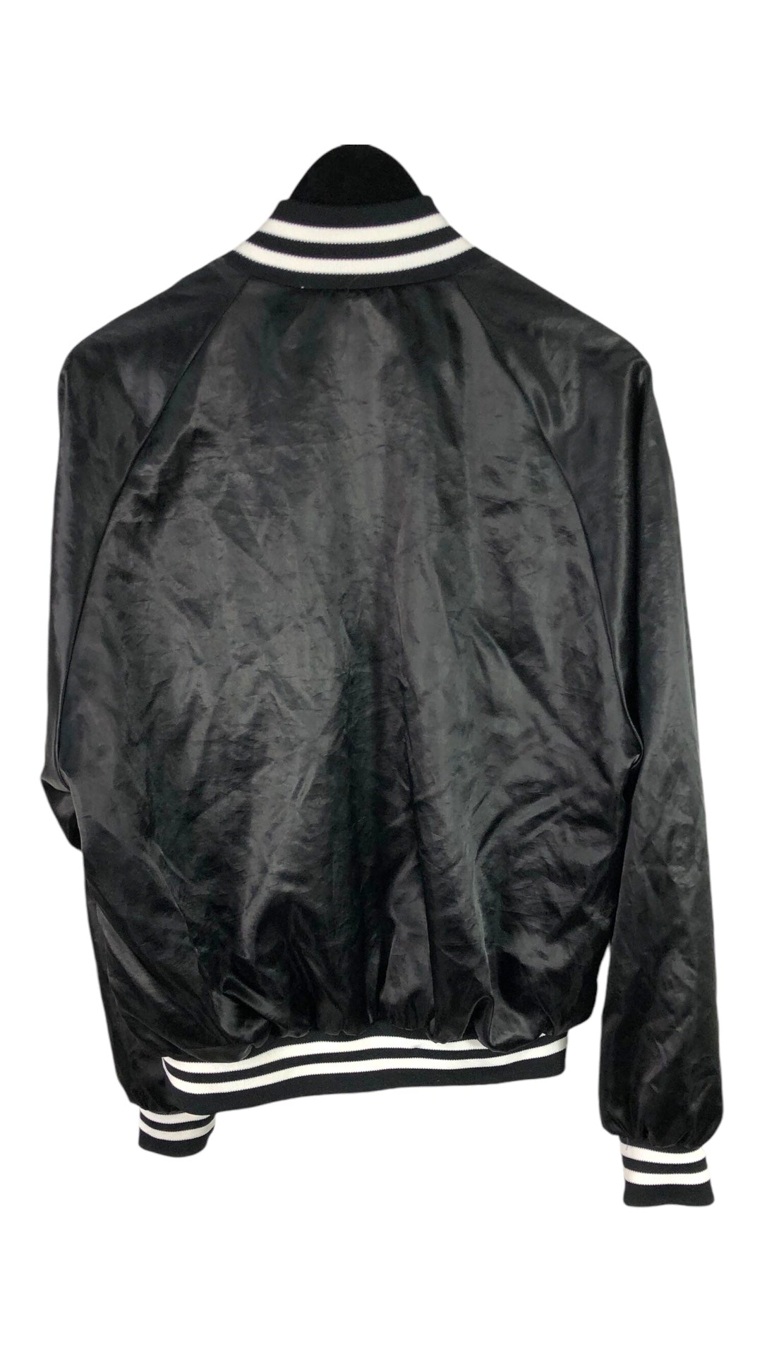 VTG Sundrop Soda Black Satin Jacket Sz L