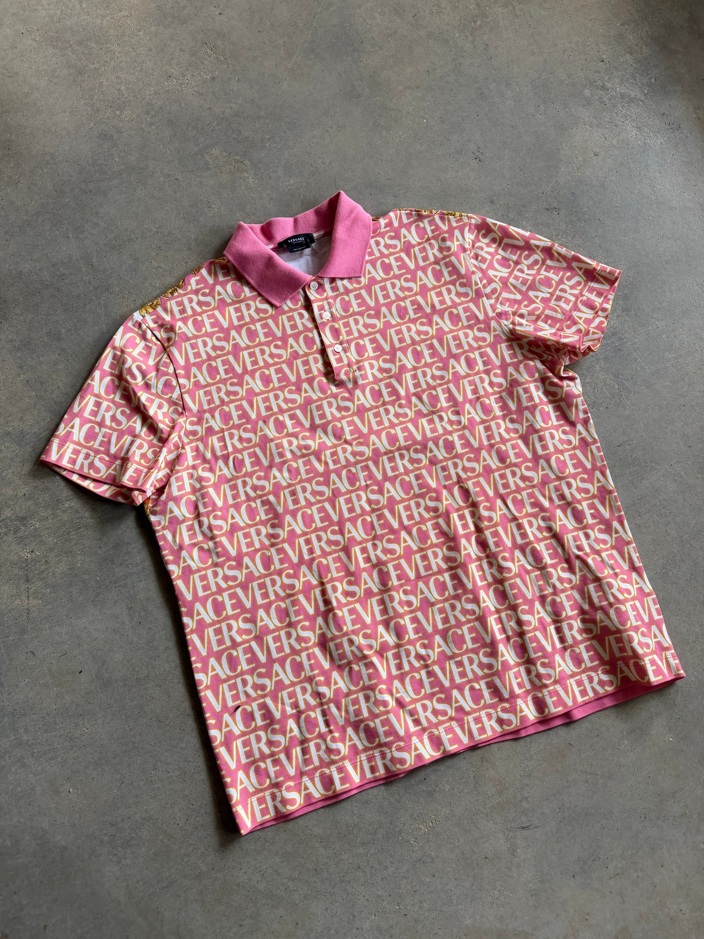 Versace Pink Polo Shirt Sz XL/2XL