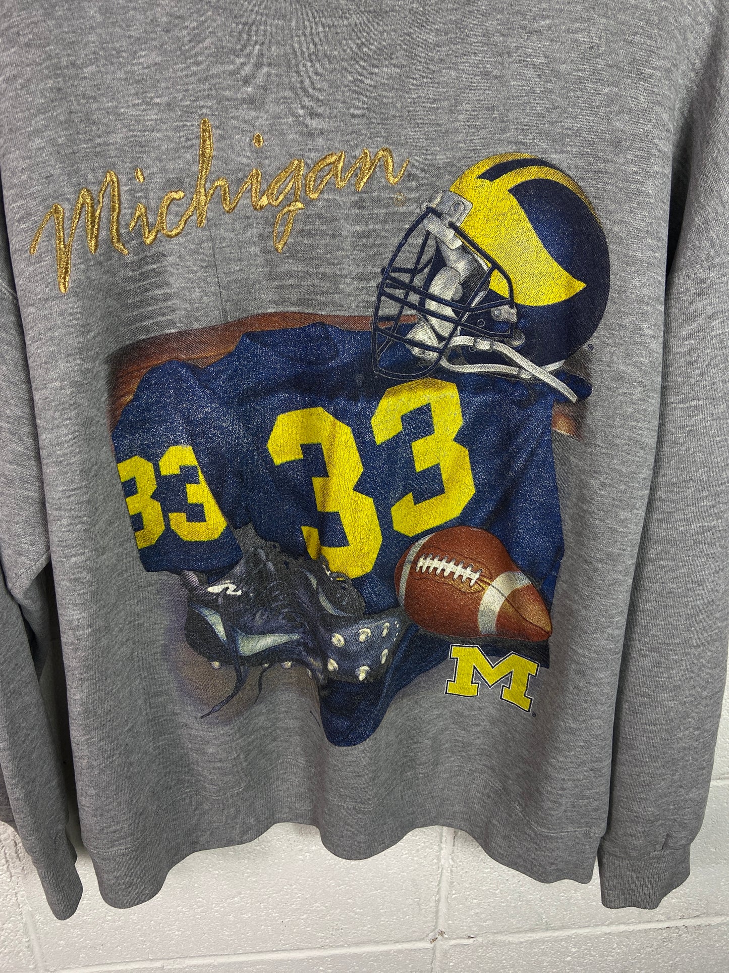 VTG Michigan Wolverines Equipment Sweatshirt Sz XL