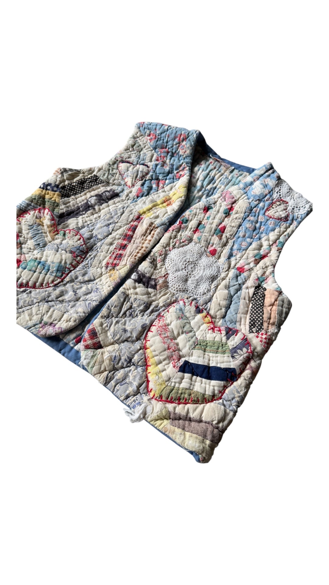 VTG Designs By Carol Patchwork Vest Sz Wmns M