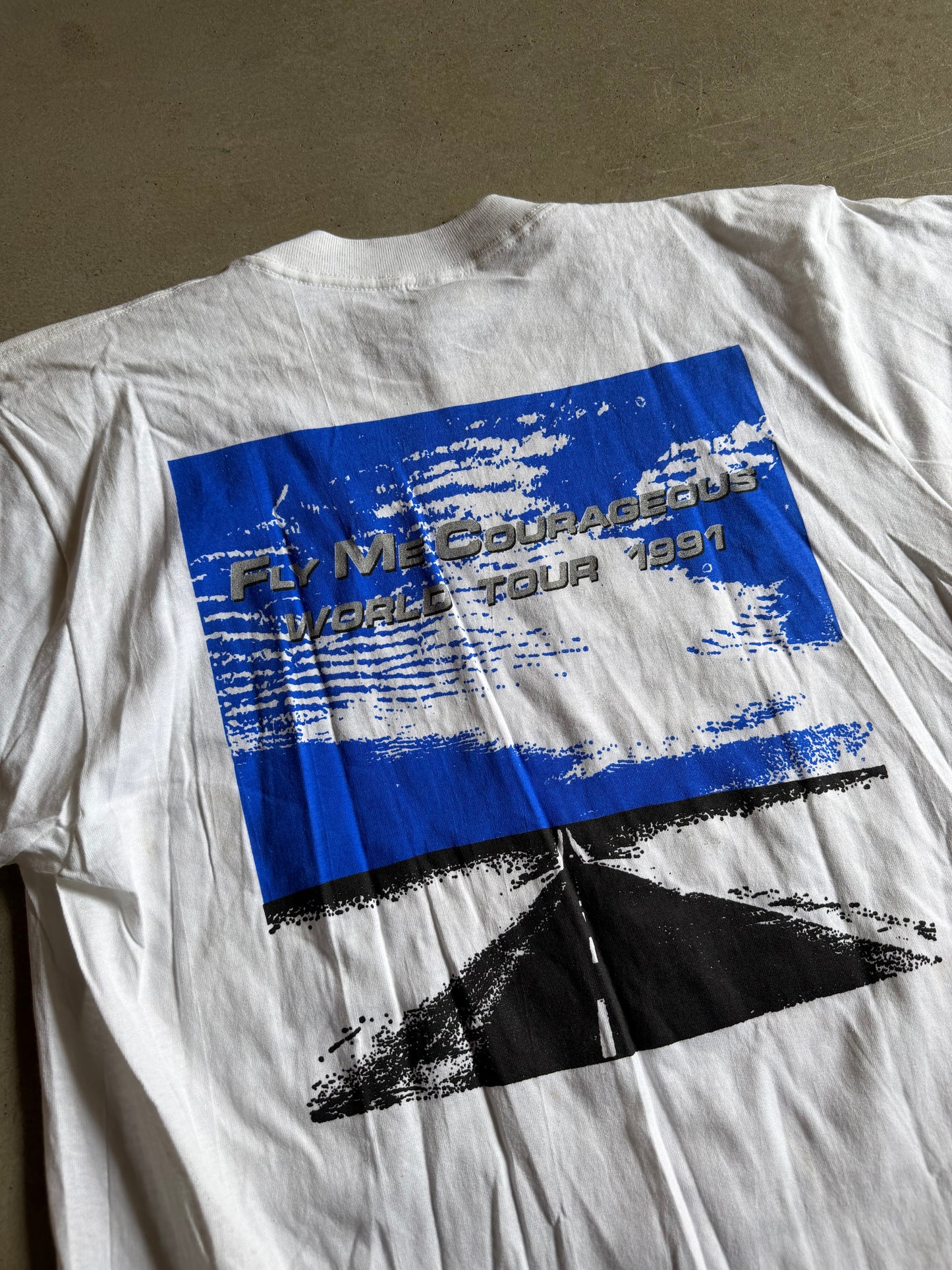 VTG Drivin N Cryin Fly Me Courageous World Tour 1991 Steering Wheel Concert Tee Sz XL