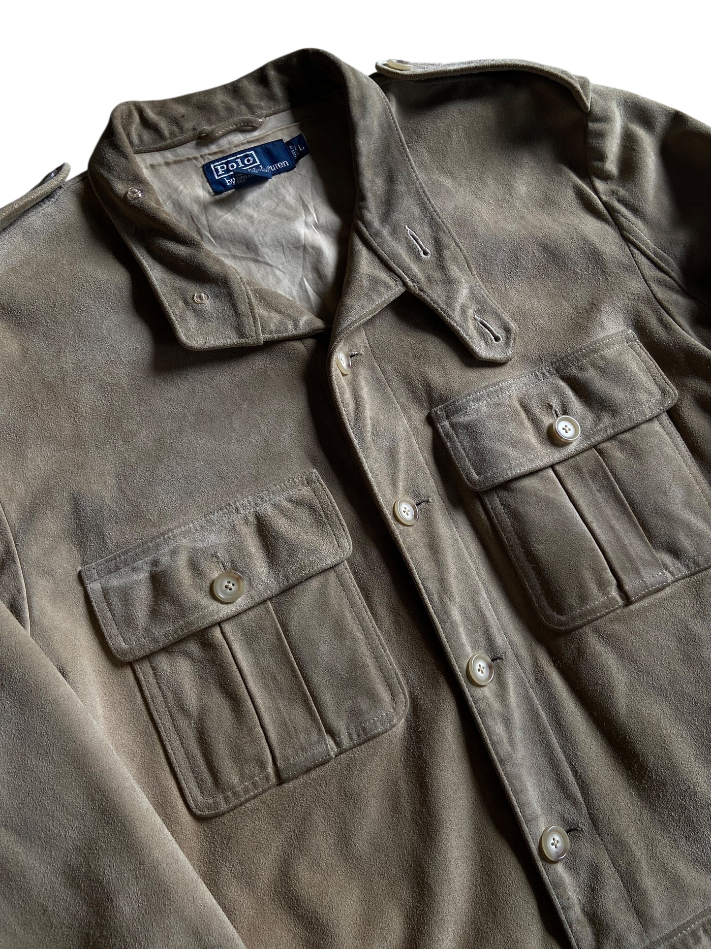 VTG Polo Ralph Lauren Suede Leather Jacket Sz L