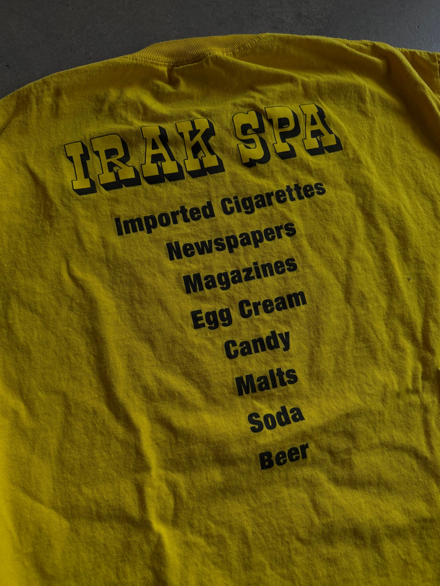 Irak Spa Yellow Tee Sz XL