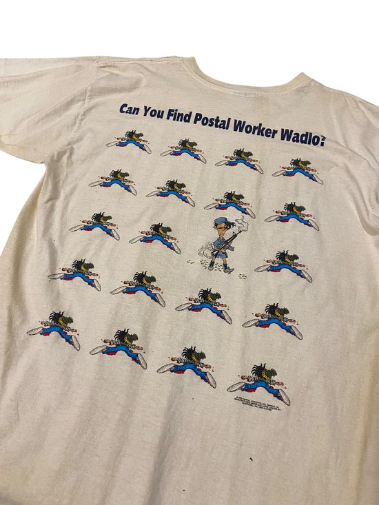 VTG Can You Find Postal Worker Wadlo? Tee Sz XL