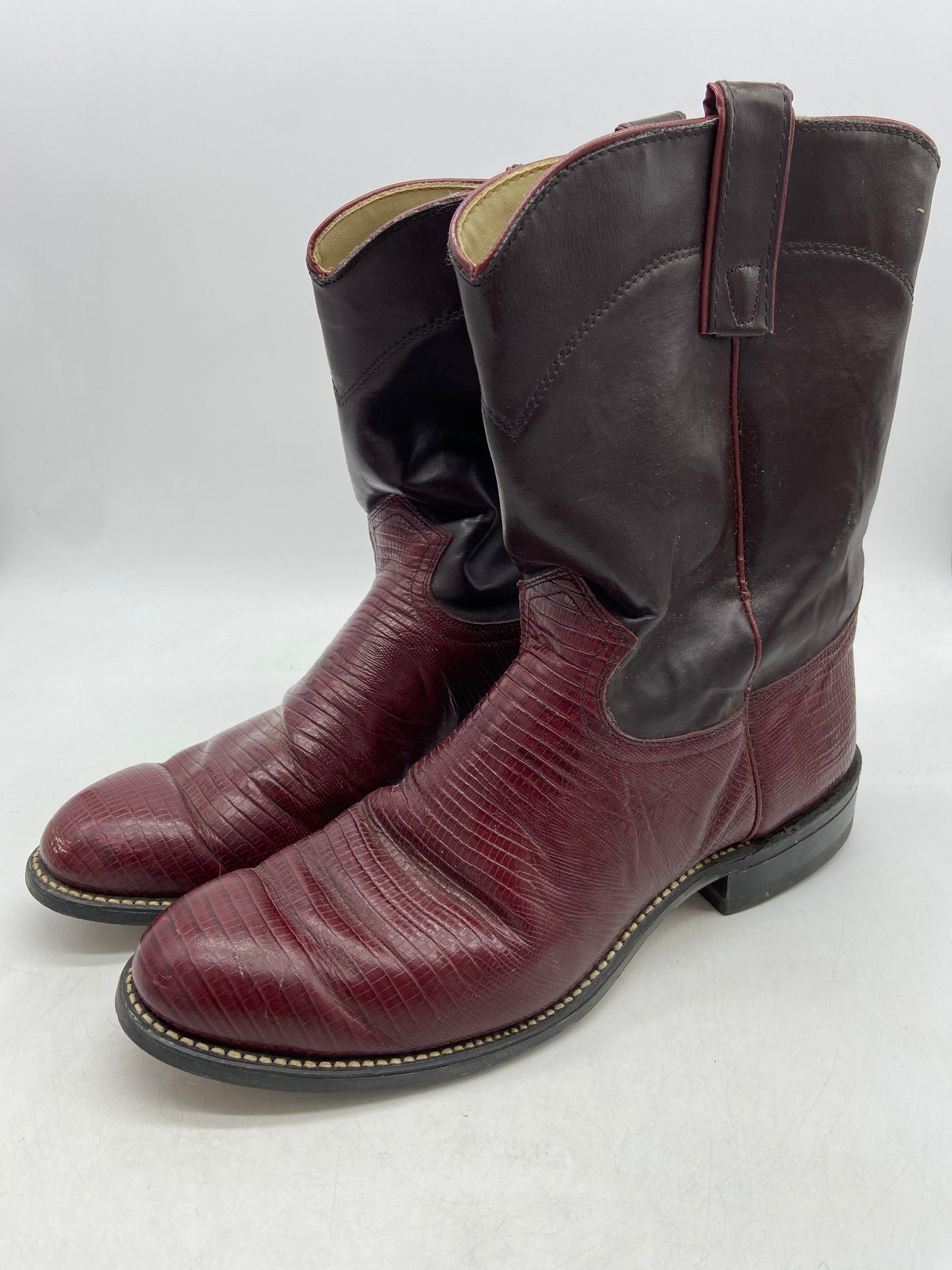 Cherry Mid Top Lizard Boots Sz 10M/11.5W