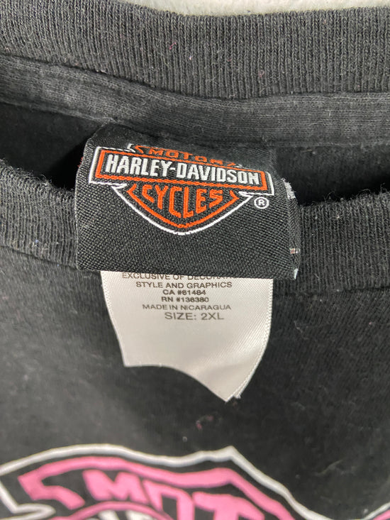 VTG Harley Davidson Pink Logo Tee Sz XL
