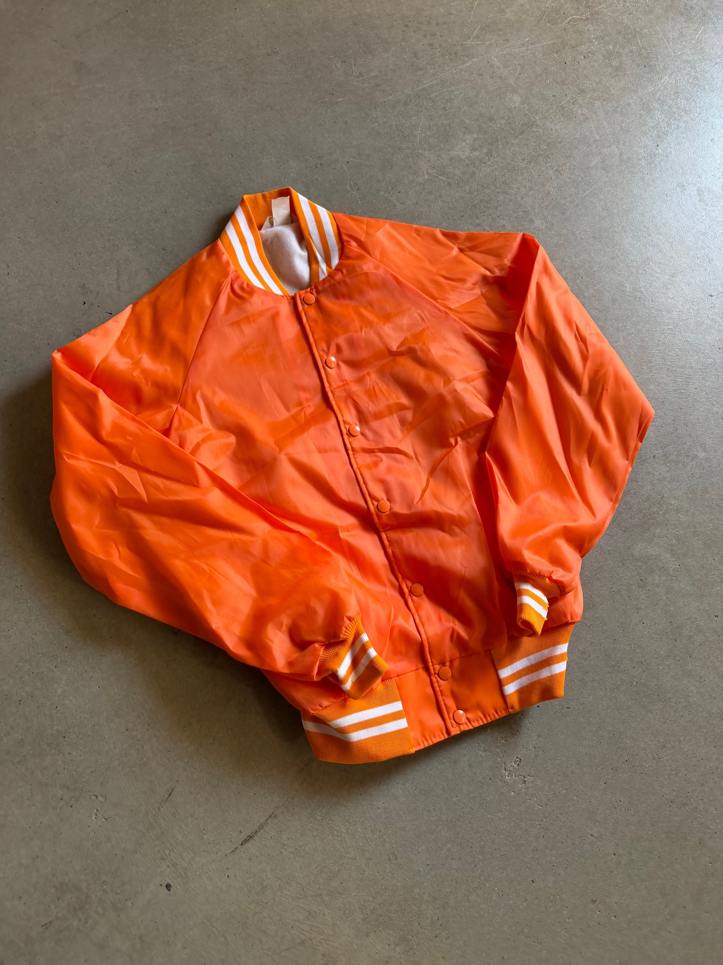 VTG Orange Satin Jacket Sz L