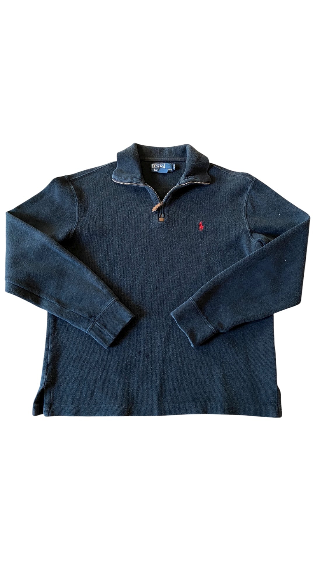 VTG Polo Ralph Lauren Quarter-Zip Navy Sweater Sz Small