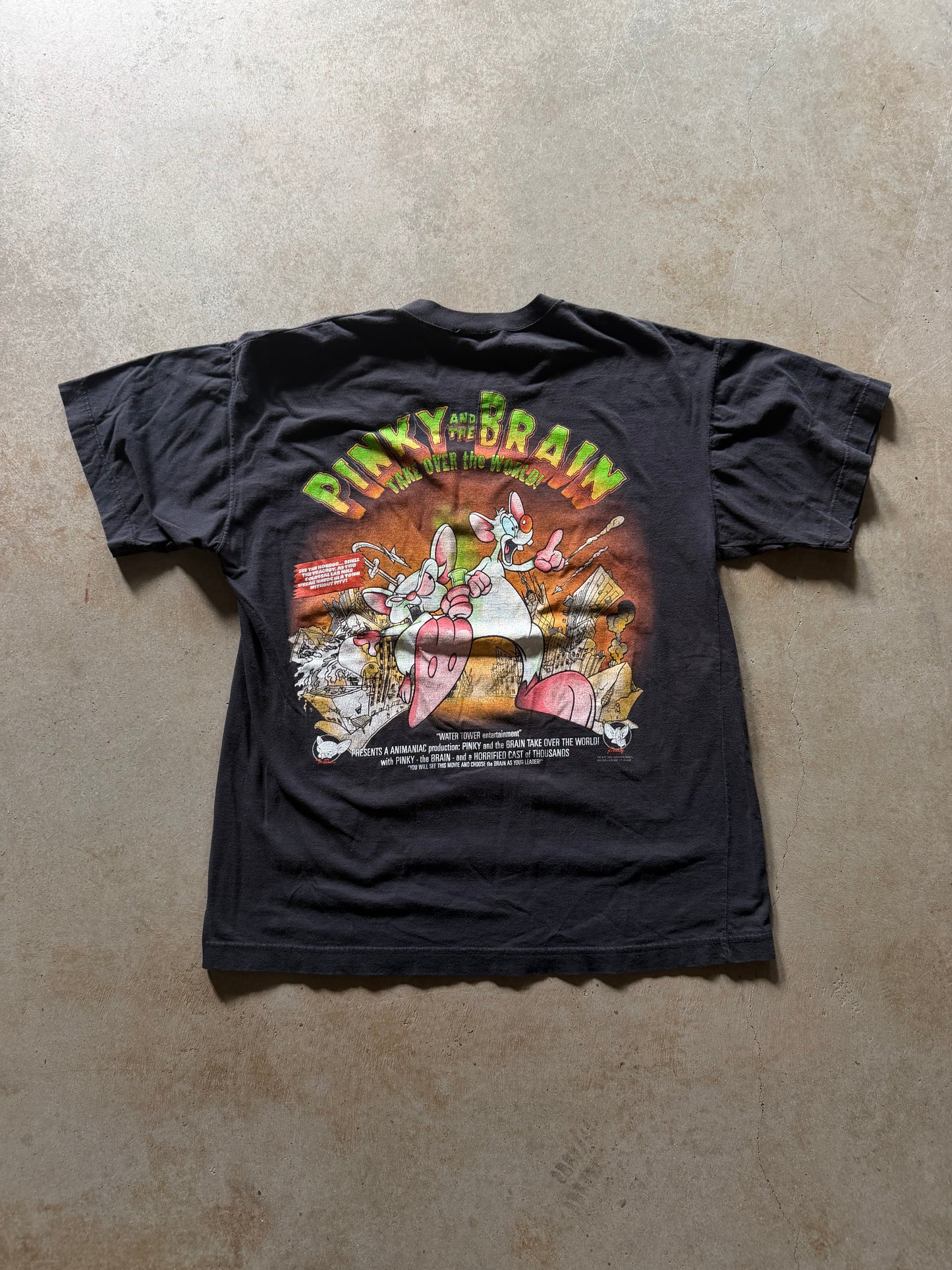 VTG Animaniac Pinky & The Brain Take Over The World Tee Sz XL