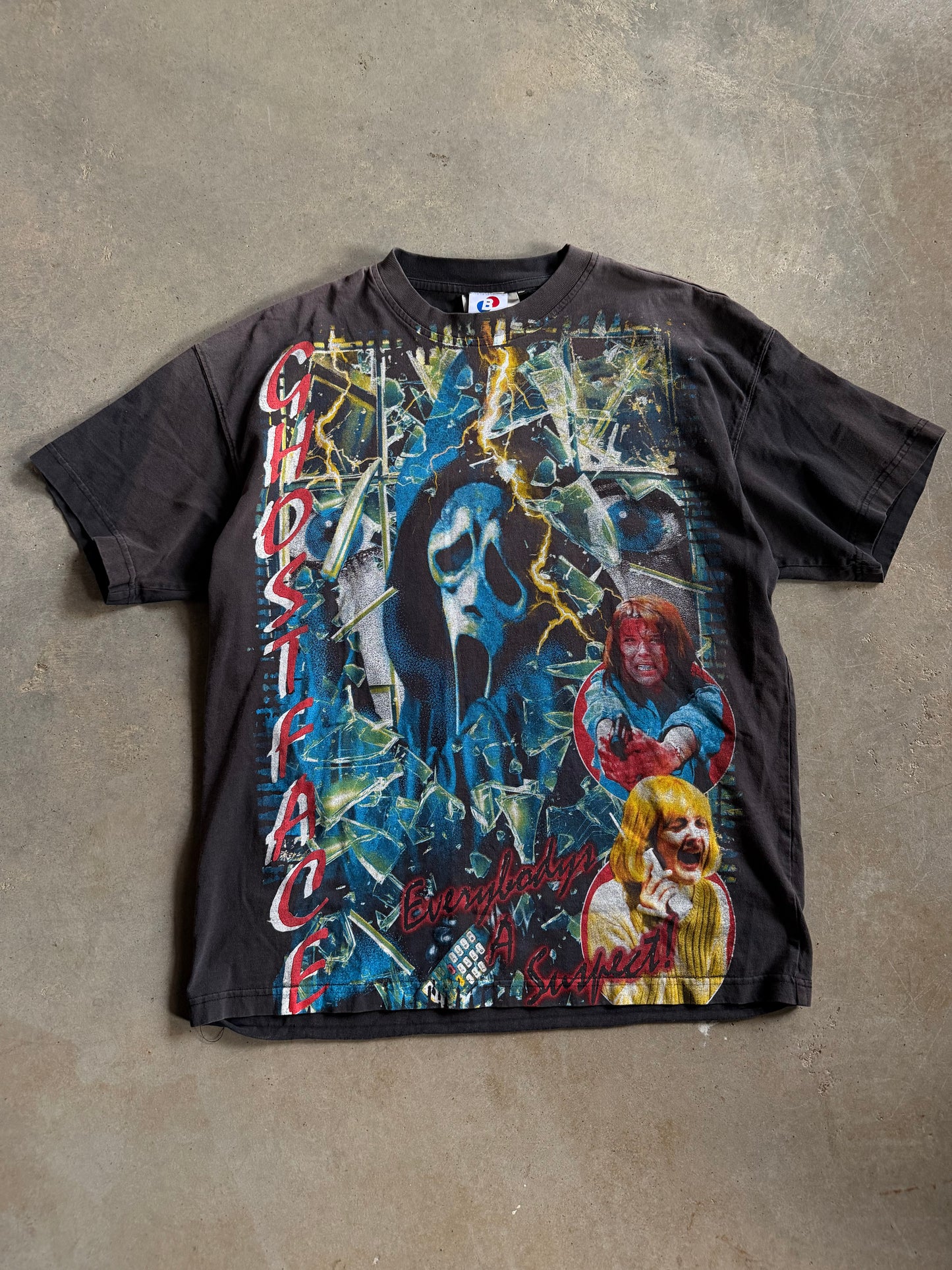 Backstock Co. Scream Ghostface Orig. Hand Faded Tee Sz L